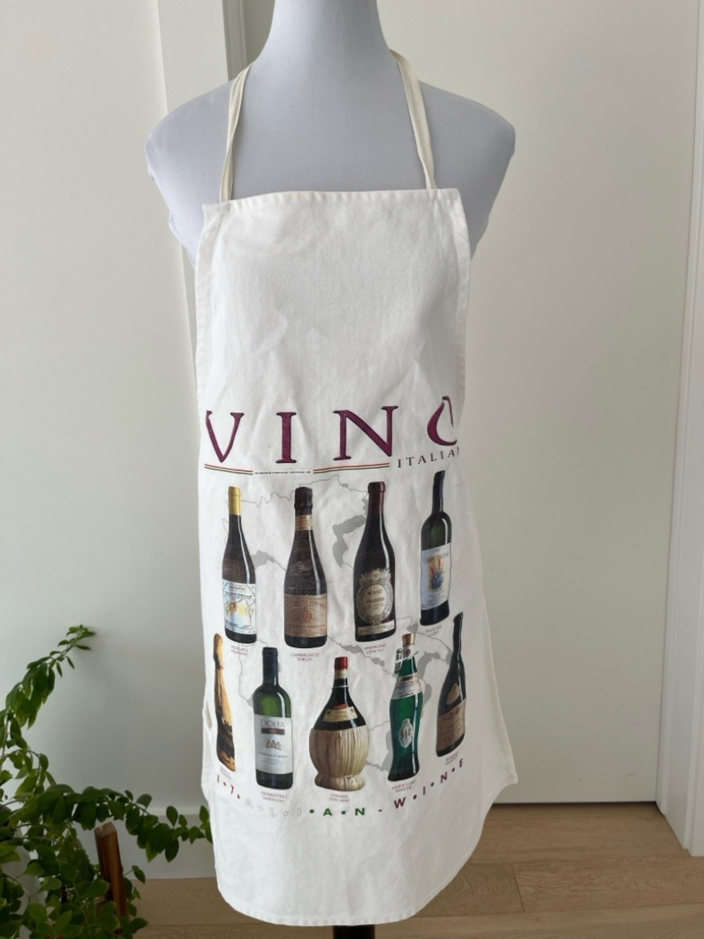 APRON Vino Italiano Bib Style Wine Dinner Italy Chef BBQ Summer Foodie Sommelier